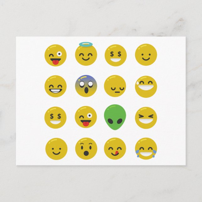 Emoji-glückliches Gesicht Postkarte (Vorderseite)
