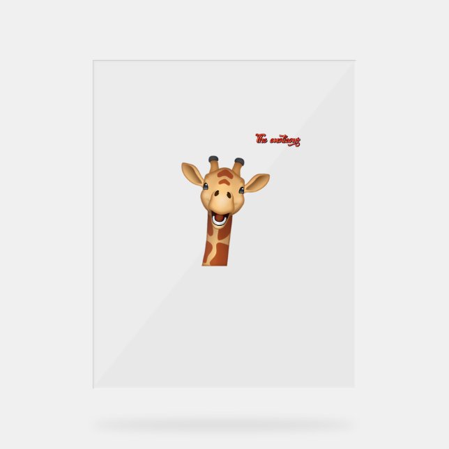 emoji-glückliches Giraffengesicht Acrylschild (Vorderseite)
