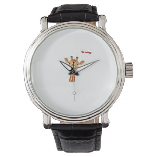 emoji-glückliches Giraffengesicht Armbanduhr