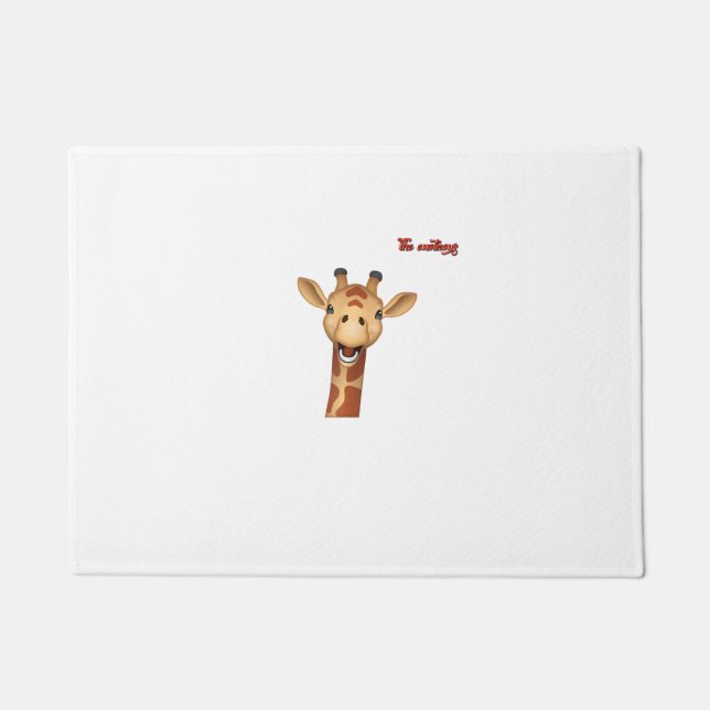 emoji-glückliches Giraffengesicht Fußmatte (Vorderseite)