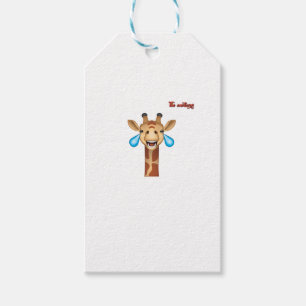Emoji-glückliches Giraffengesicht Geschenkanhänger