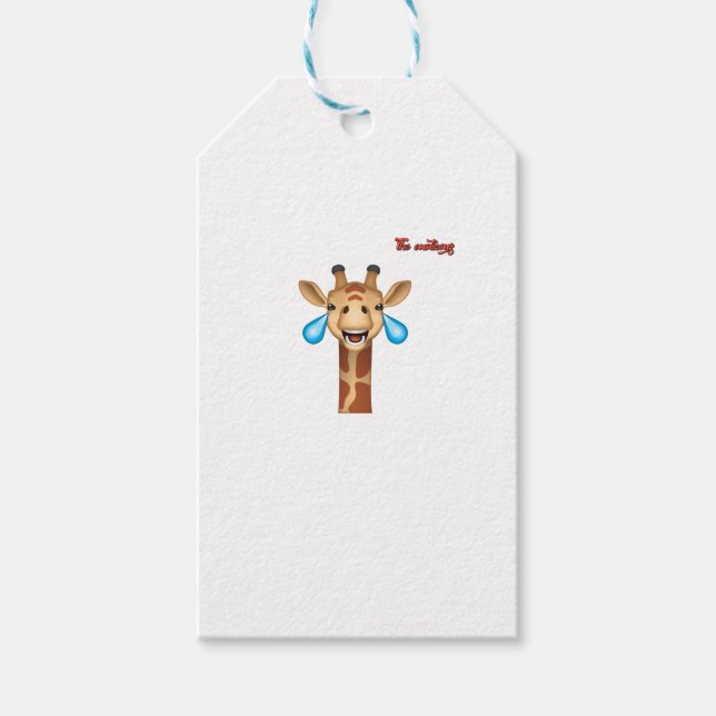 Emoji-glückliches Giraffengesicht Geschenkanhänger (Vorderseite)