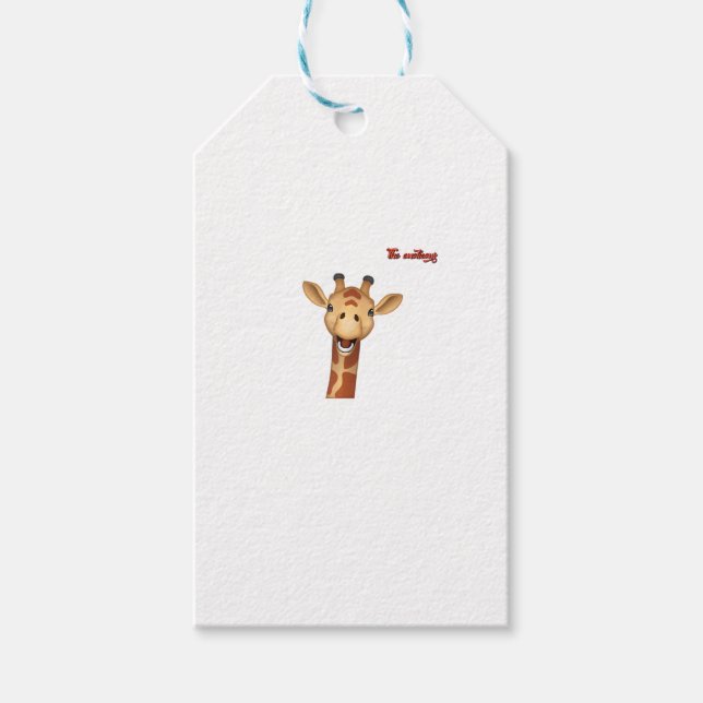 emoji-glückliches Giraffengesicht Geschenkanhänger (Vorderseite)
