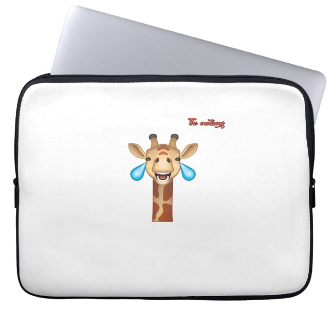 Emoji-glückliches Giraffengesicht Laptopschutzhülle (Vorderseite)