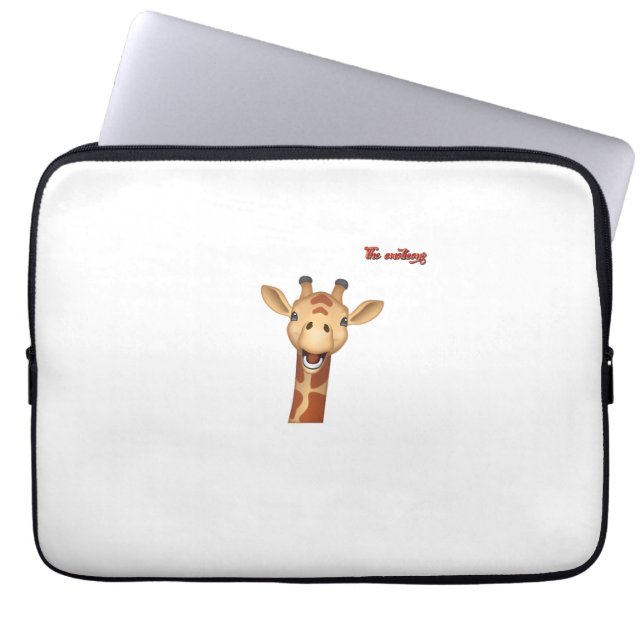 emoji-glückliches Giraffengesicht Laptopschutzhülle (Vorderseite)