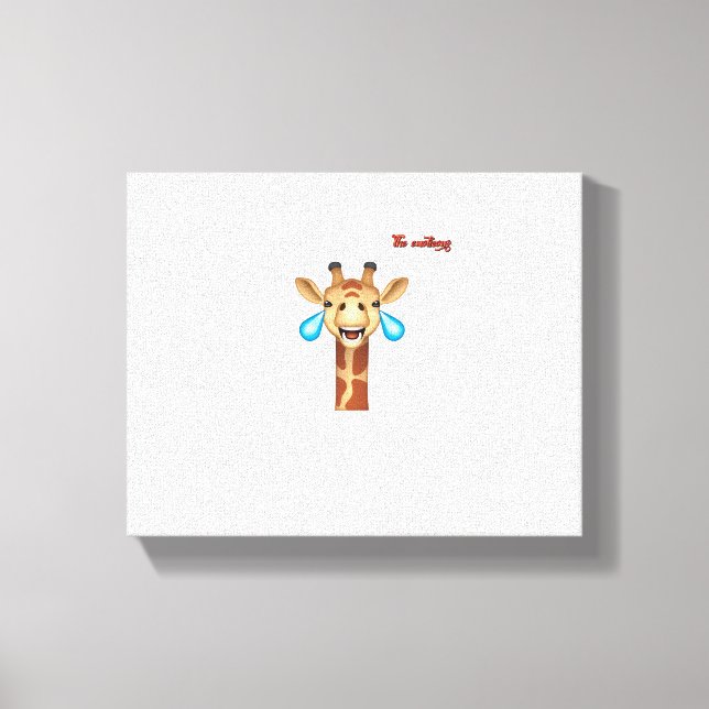 Emoji-glückliches Giraffengesicht Leinwanddruck (Vorderseite)