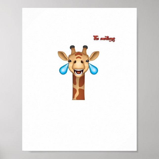 Emoji-glückliches Giraffengesicht Poster (Vorne)