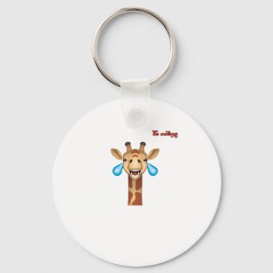 Emoji-glückliches Giraffengesicht Schlüsselanhänger