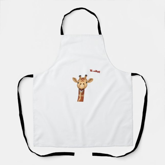 emoji-glückliches Giraffengesicht Schürze (Vorderseite)