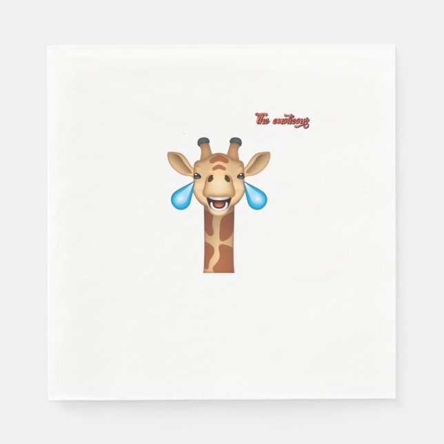 Emoji-glückliches Giraffengesicht Serviette (Vorderseite)