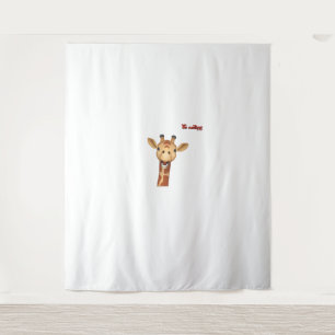 emoji-glückliches Giraffengesicht Wandteppich