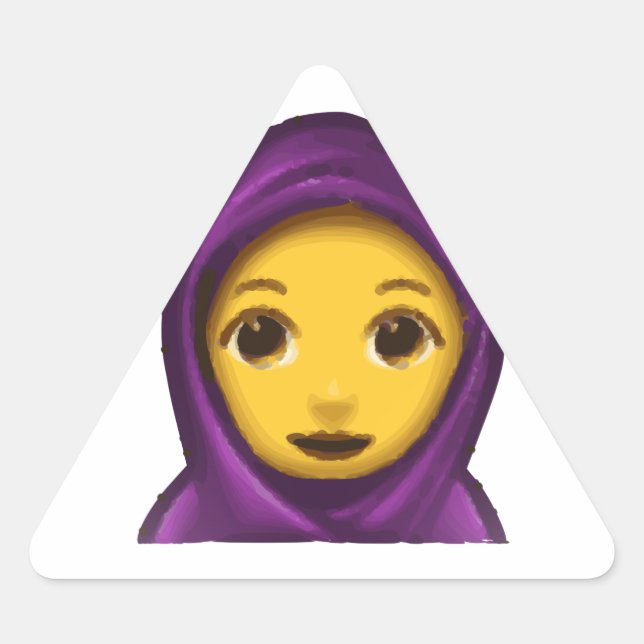 Emoji hajib dreieckiger aufkleber (Vorderseite)