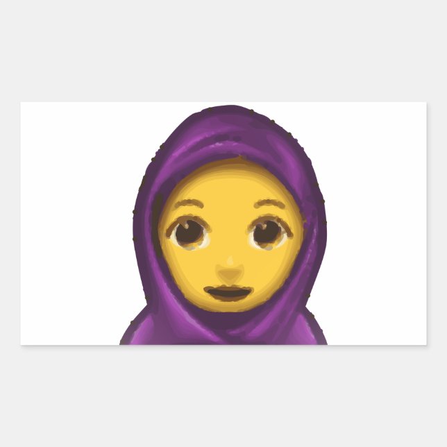 Emoji hajib rechteckiger aufkleber (Vorderseite)