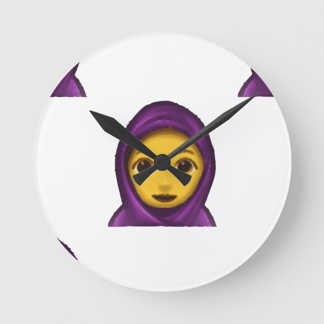 Emoji hajib runde wanduhr (Vorderseite)