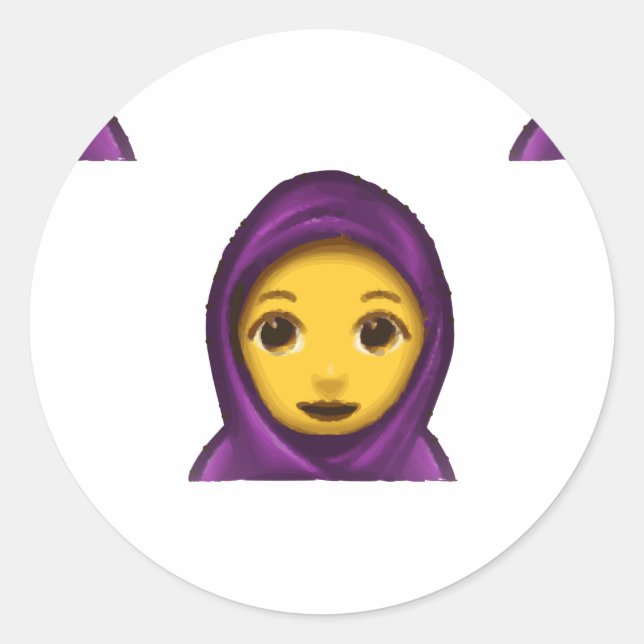 Emoji hajib runder aufkleber (Vorderseite)