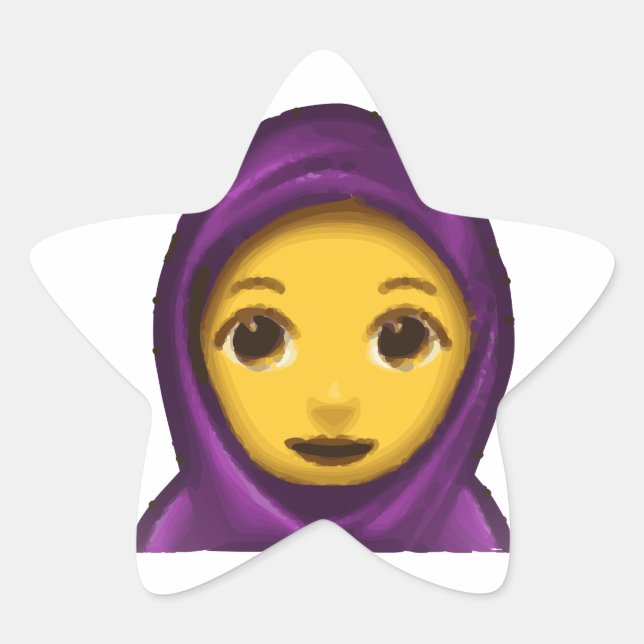 Emoji hajib Stern-Aufkleber (Vorderseite)