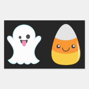 Emoji Halloween Ghost & Candy Corn Stickers