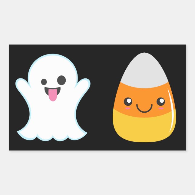 Emoji Halloween Ghost & Candy Corn Stickers (Vorderseite)