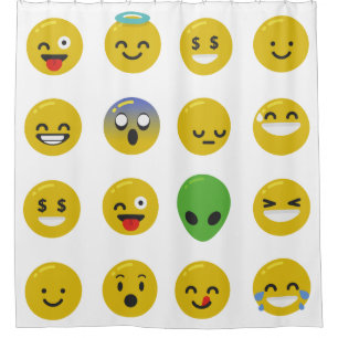 Emoji Happy Gesicht Duschvorhang