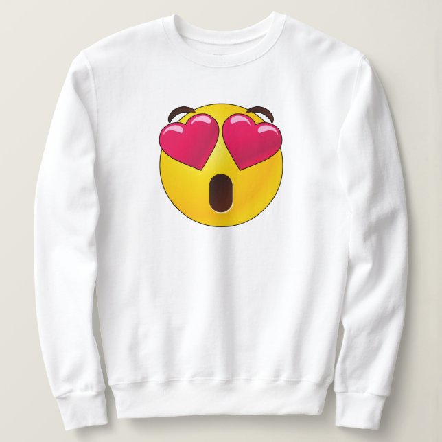 Emoji Heart Eyes Valentines Sweatshirt (Design vorne)