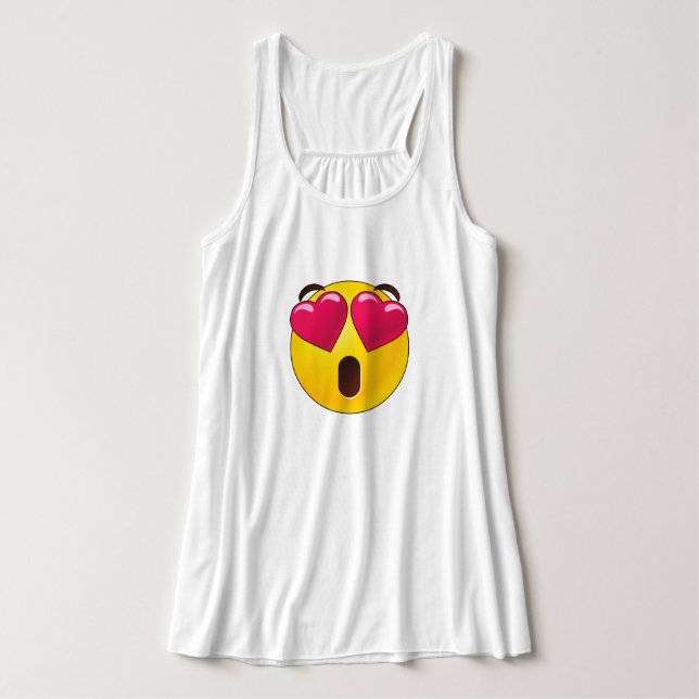 Emoji Heart Eyes Valentines Tank Top (Design Vorderseite)