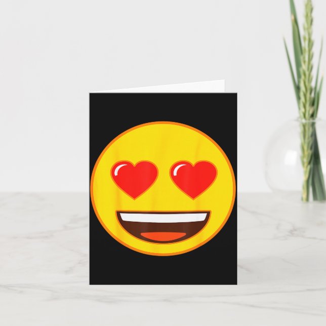 Emoji Heart Eyes Yellow Smile Face  Karte (Vorderseite)
