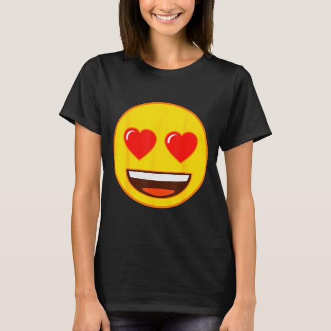Emoji Heart Eyes Yellow Smile Face  T-Shirt (Vorderseite)