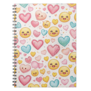 Emoji-Herzen-Vibes-Notizbuch Notizblock