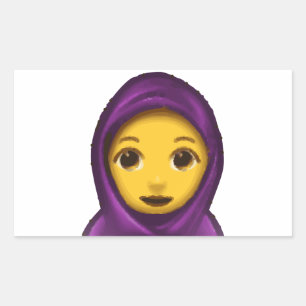 Emoji-Hidschab Rechteckiger Aufkleber