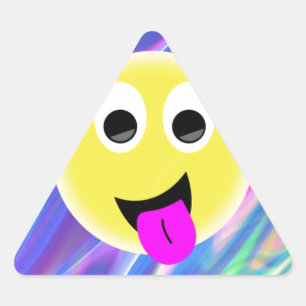 Emoji-Hologramm Dreieckiger Aufkleber