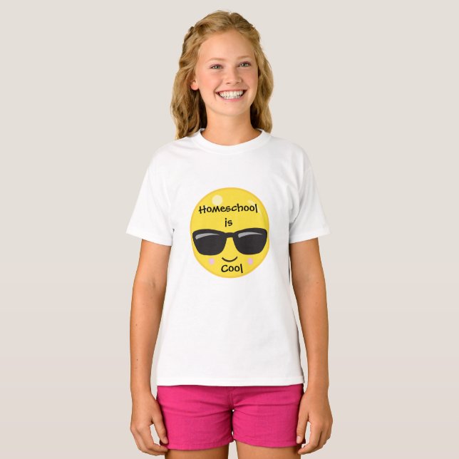 Emoji Homeschool ist Cool T-Shirt (Vorne ganz)