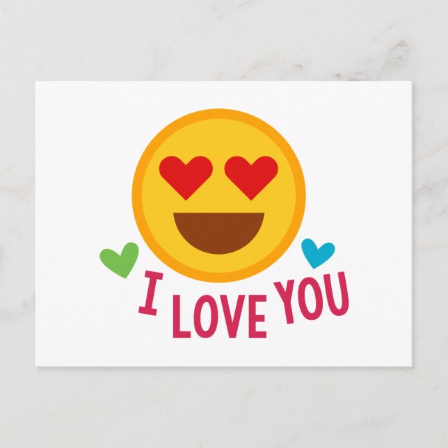 Emoji I Liebe Postkarte (Vorderseite)