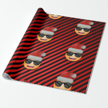 Emoji in Weihnachtsmannmütze und Sonnenbrille Weih