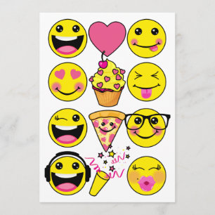 Emoji Inspirierte Einladung zur Geburtstagspartei