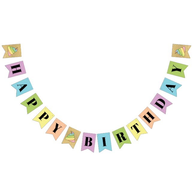 Emoji Kackte Emoji mit Rainbow-Rainbow-Rainbow-Pfe Wimpelkette (Alle)