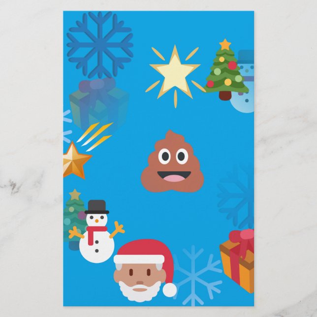 Emoji kackte Weihnachten Briefpapier (Vorderseite)