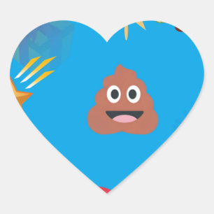 Emoji kackte Weihnachten Herz-Aufkleber