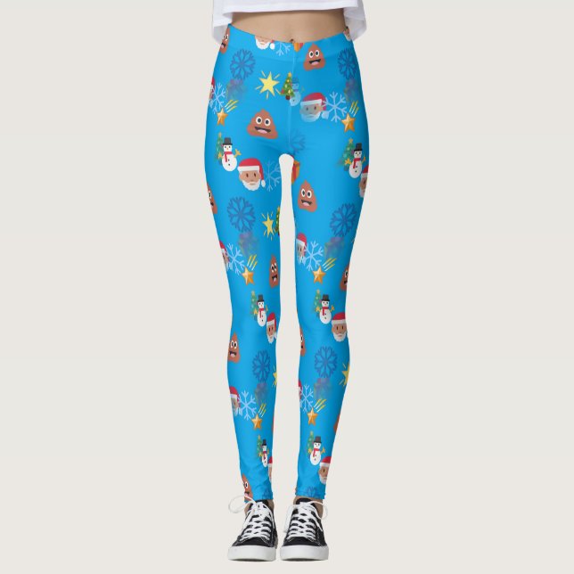 Emoji kackte Weihnachten Leggings (Vorderseite)