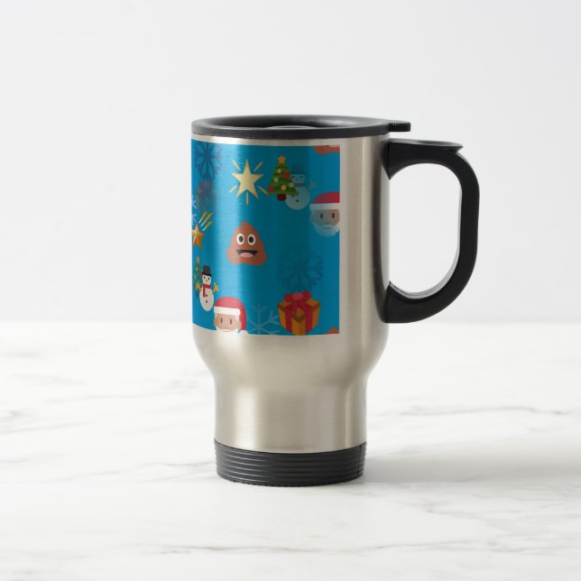 Emoji kackte Weihnachten Reisebecher (Rechts)