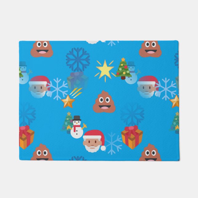 Emoji kackte Weihnachten Türmatte (Vorderseite)