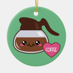Emoji Kaffee-Topf Keramikornament