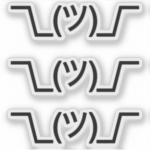 Emoji Kawaii Gesicht textbasierte Shrug Ø\_(ツ)_/ Ø Aufkleber