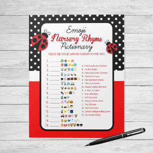 Emoji Kinderzimmer Rhyme Ladybug Baby Showspiel Notizblock