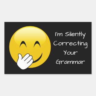 Emoji korrigierende Grammatikkleber Rechteckiger Aufkleber