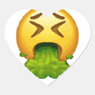 Emoji-Kotzen Herz-Aufkleber