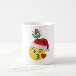 Emoji-Kuss unter Mistle-Toe-fröhliche Weihnachtsfe Kaffeetasse