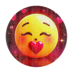 Emoji küssen Herzblasen Schneidebrett