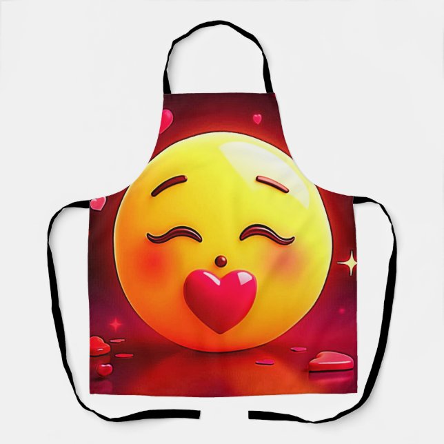 Emoji küssen Herzblasen Schürze (Vorderseite)