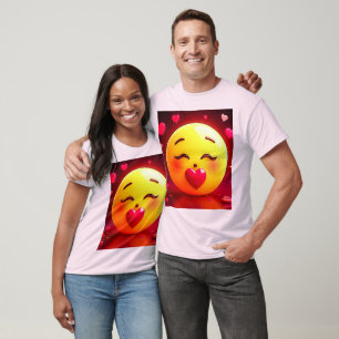 Emoji küssen Herzblasen T-Shirt