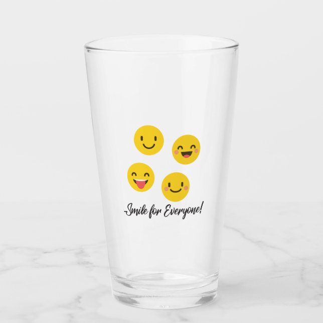 Emoji-Lächeln für alle Glas (Vorderseite)